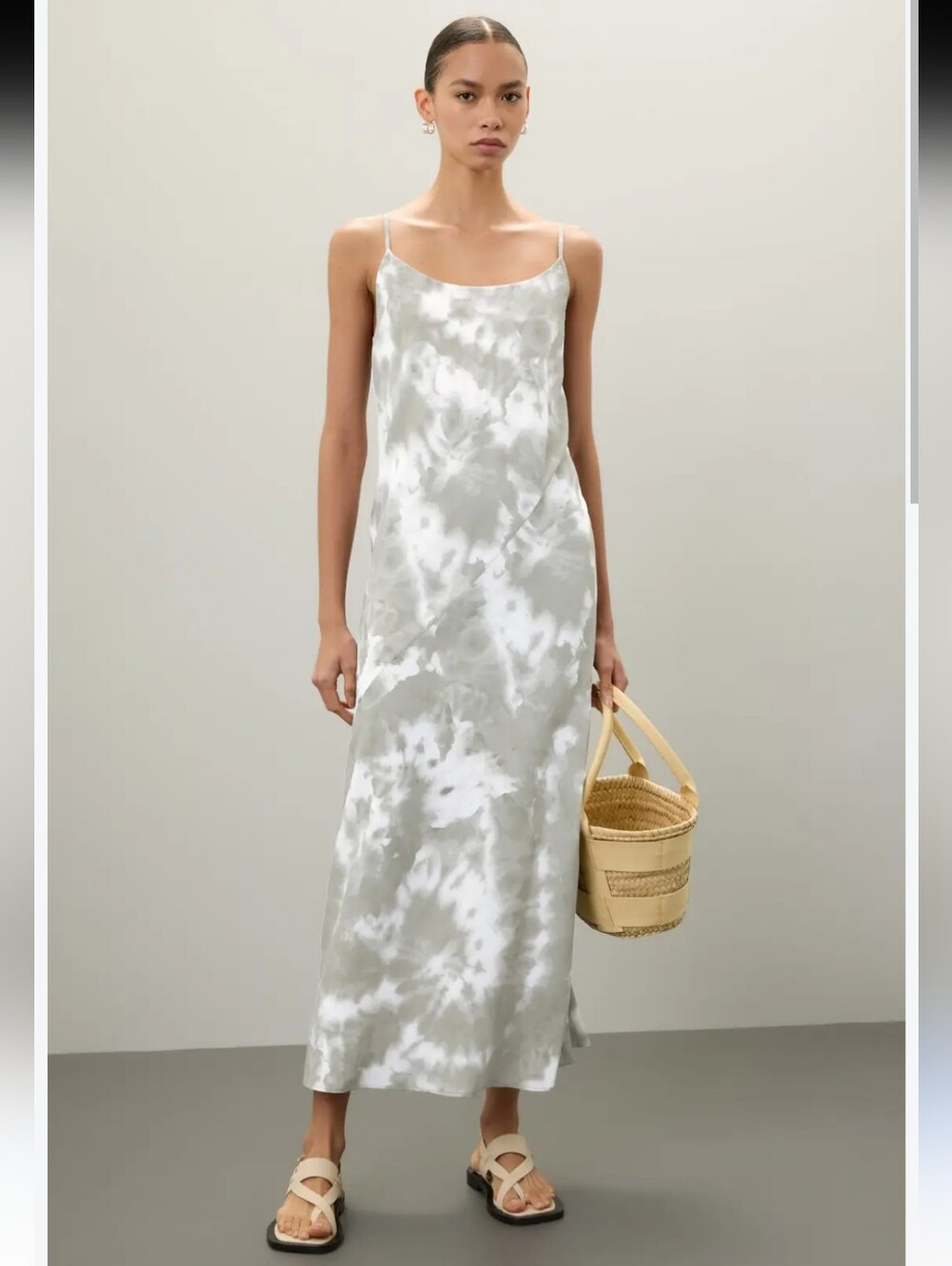 Thakoon Green Tie-Dye Midi Slip Dress Size